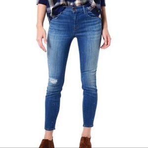 J. Brand Mid Rise Skinny Capri Collision distressed Jeans size 26